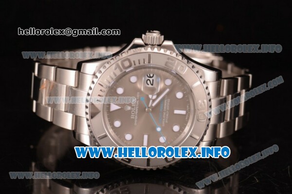 Rolex Yacht-Master 40 Swiss ETA 2836 Automatic Stainless Steel Case/Bracelet with Grey Dial and Dot Markers - Click Image to Close